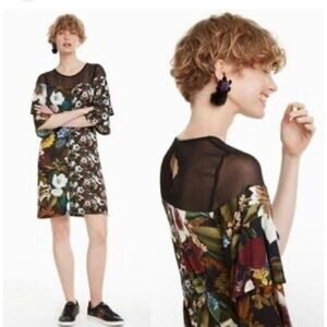 Desigual Morgana Autumn Floral Dress Retail $130 M